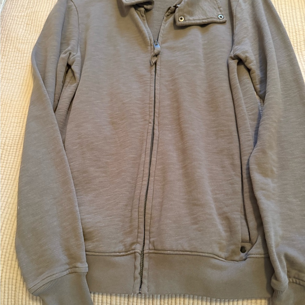 All Saints Men's Zip Up Gray Sweater